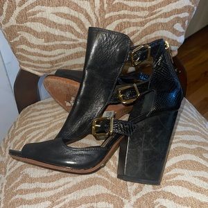 Schutz Leather Cage Ankle Boot